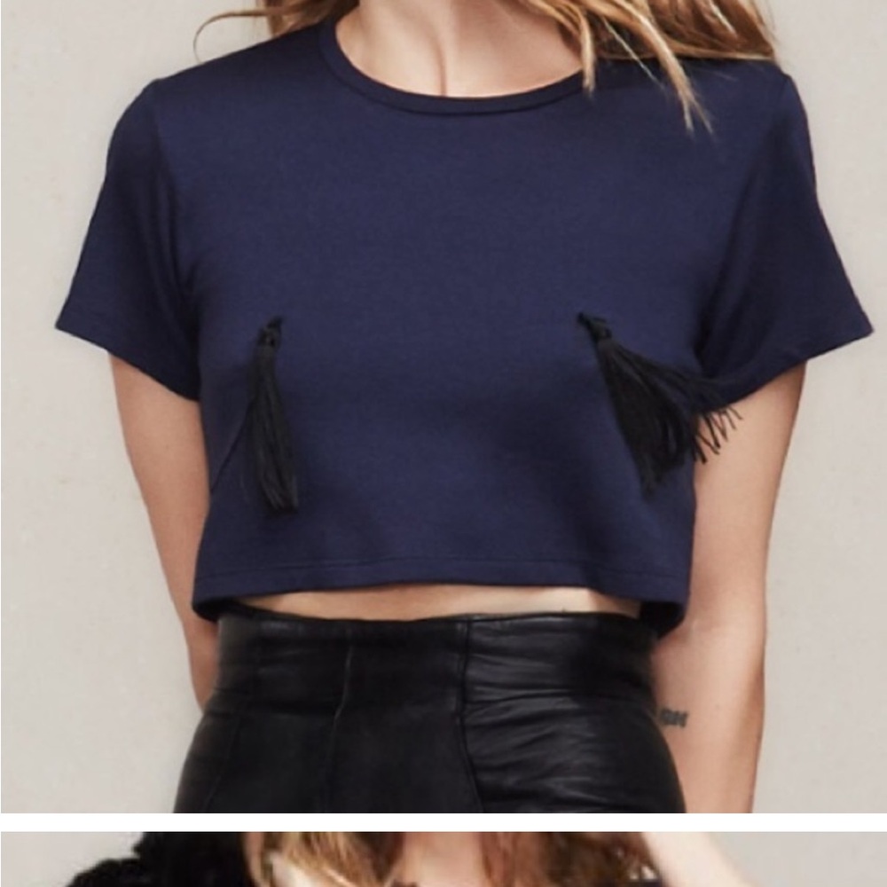 Reformation cropped tassel tee